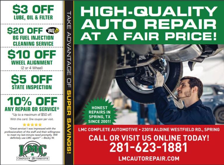 Auto Repair Coupons Spring LMC Complete Automotive